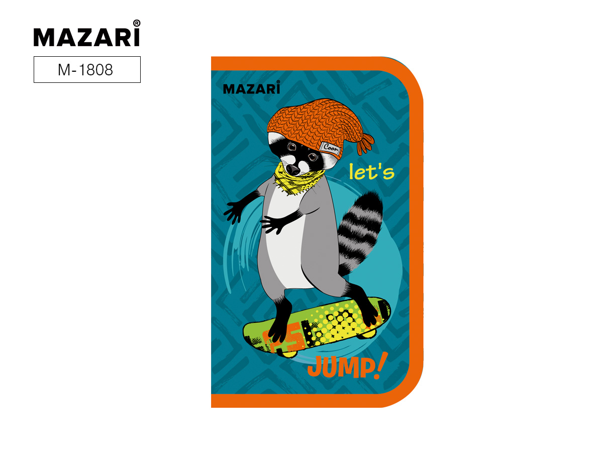 Пенал 1отд. Mazari Racoon 190*115мм.