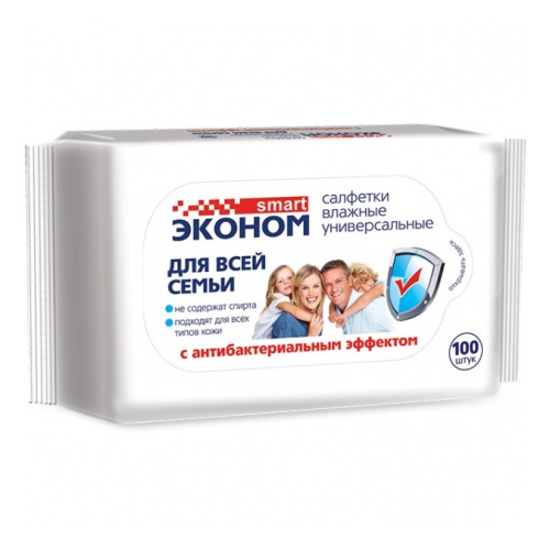 Салфетки влажные ЭКОНОМ 100шт для всей семьи