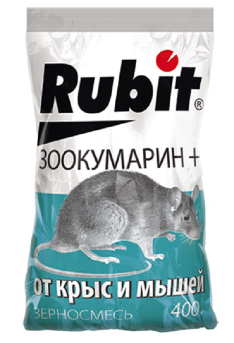 Приманка от грызунов Rubit 400гр. зерно пакет Зоокумарин (25)