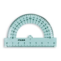 Транспортир пласт. 8 см флюор. прозр. Стамм (уп.20шт.)
