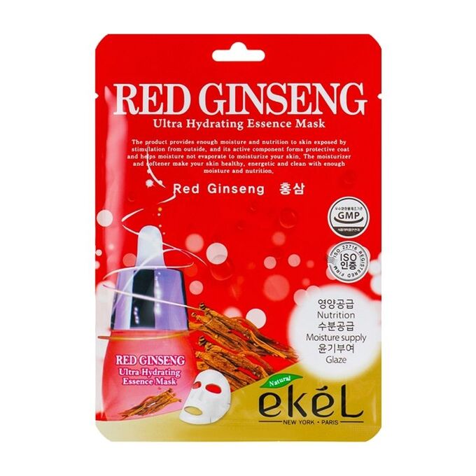 Маска д/лица EKEL 25мл. Red ginseng
