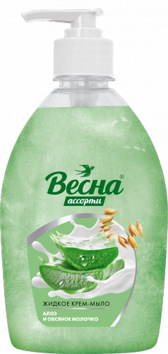 Мыло жидк. Весна 500мл. Алоэ и овсяное молочко с дозатором 5219 (10)