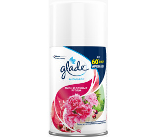 Освежитель воздуха Glade 269мл. Сменный блок Пион и сочные ягоды