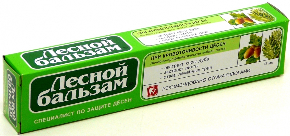 Зубн.паста Лесной бальзам 75мл. Кора дуба/пихта (48)