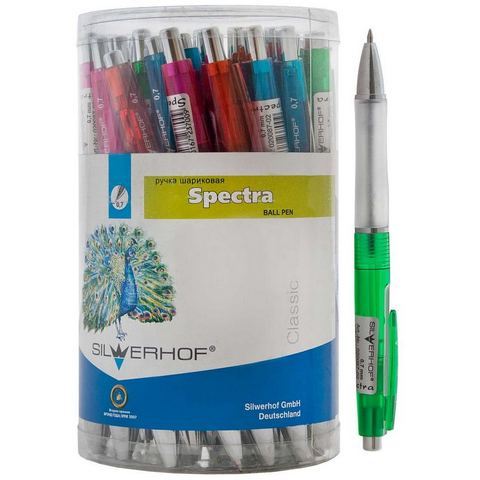 Ручка шар. авт. СИНЯЯ Silwerhof SPECTRA 0,7мм.(уп.36шт.)
