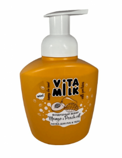 Мыло жидк. VITA&MILK 400мл. Пенка Воздушный зефир манго и масло персика (12)