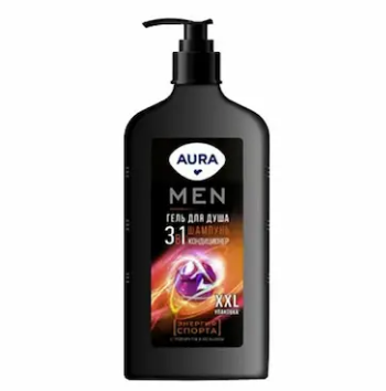 Гель для душа AURA 750мл. муж. 3в1 Энергия спорта (6)