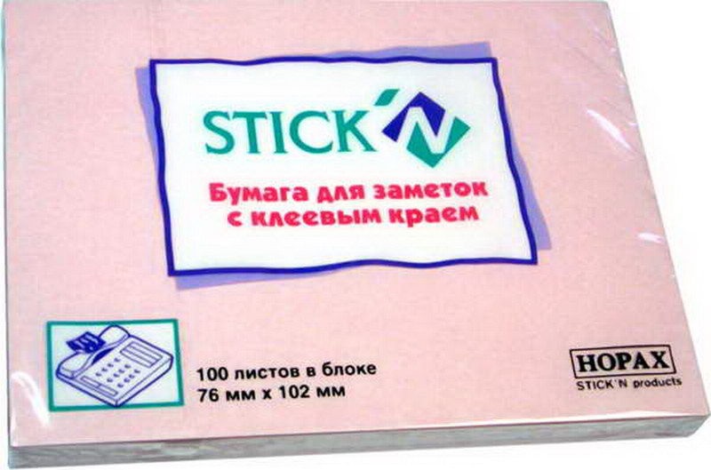 Самоклеющийся блок Hopax 76*101 розовый