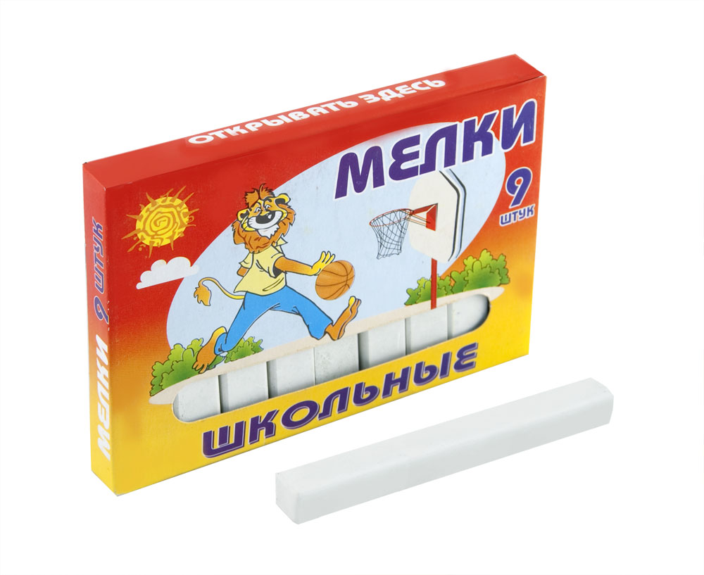 Набор мела белого 9 шт. Пегас
