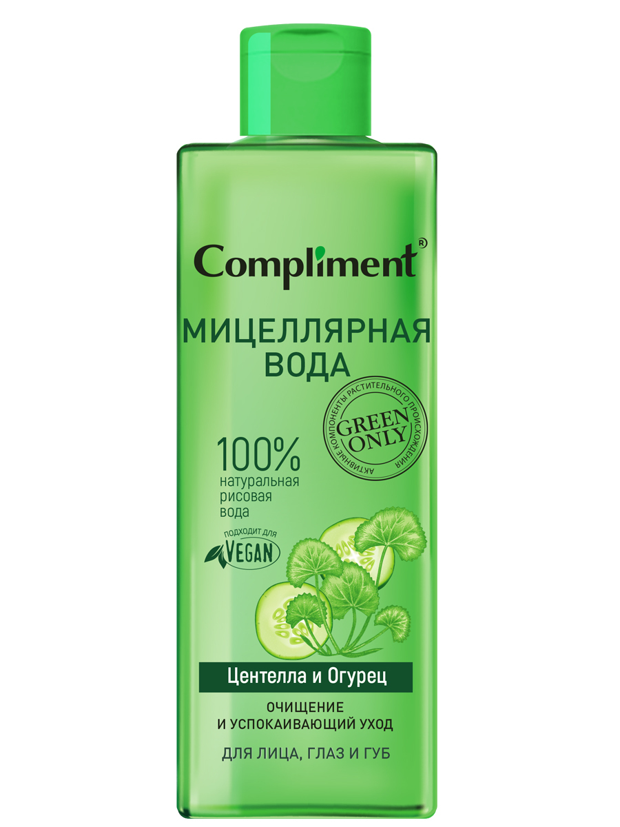 Мицеллярная вода Compliment 400мл. Green only Лайм и Мята