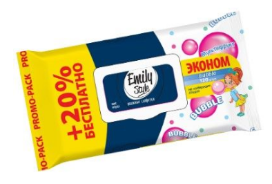 Салфетки влажные Emily Style 120шт. bubble fresh Клапан (14)***