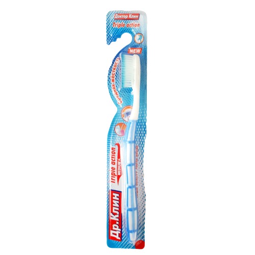 Зубная щетка Dr Clean Трипл Экшн Медиум 3649  (уп12шт)
