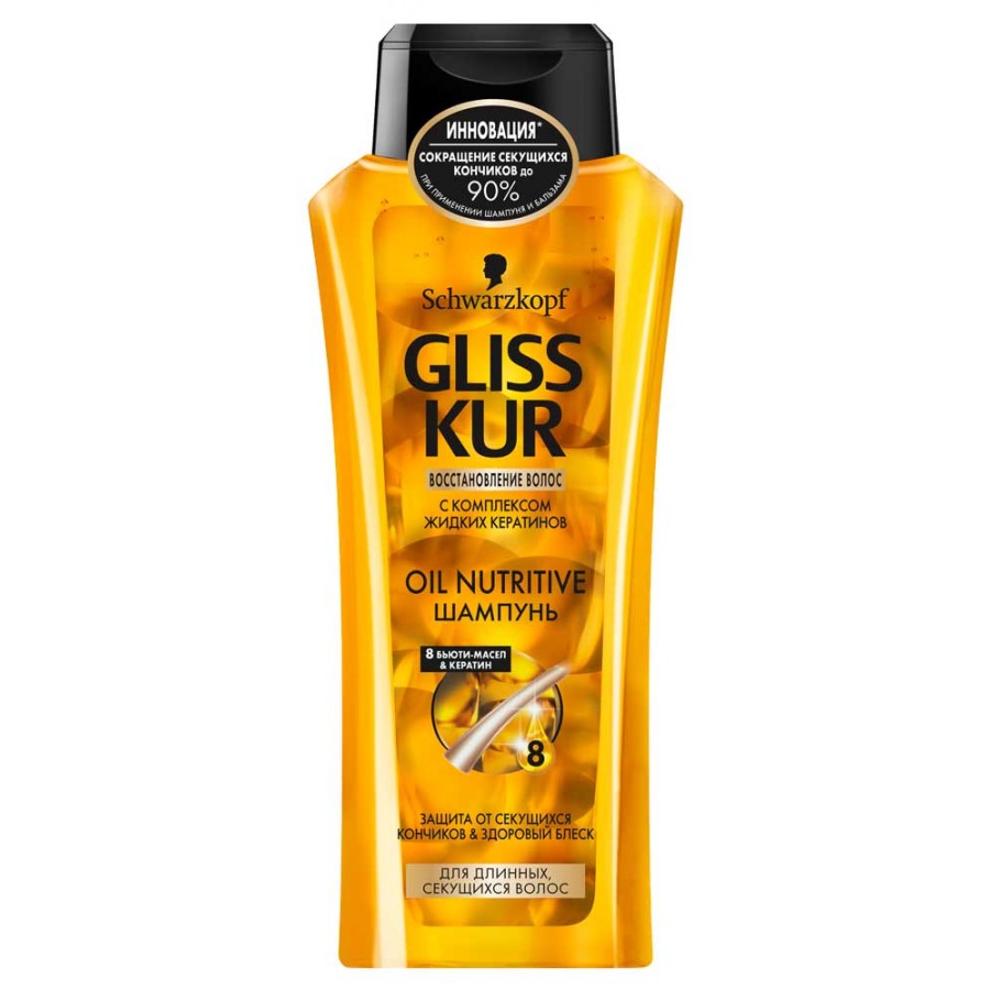 Шампунь Gliss Kur 250мл. Oil Nutritive для длинных и секущ
