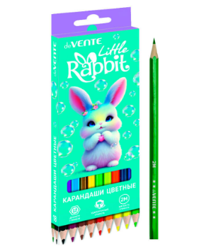 Набор цв. карандашей 18цв. deVente Little Rabbit шестригран, заточ (8)