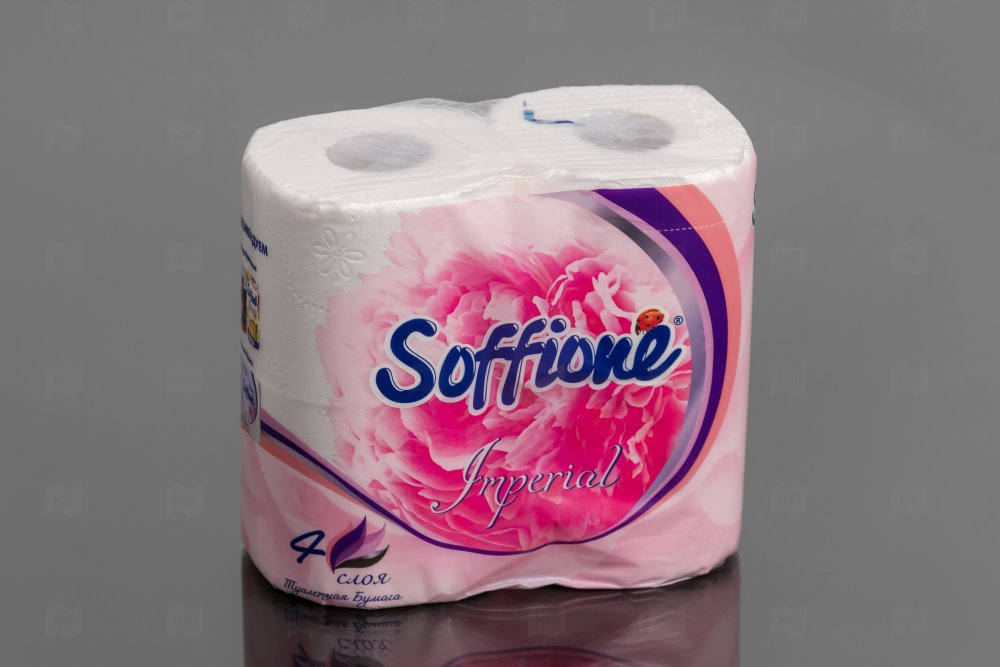 Туалетная бумага Soffione 4сл. 4рул. Imperial  Pione Белая (10)