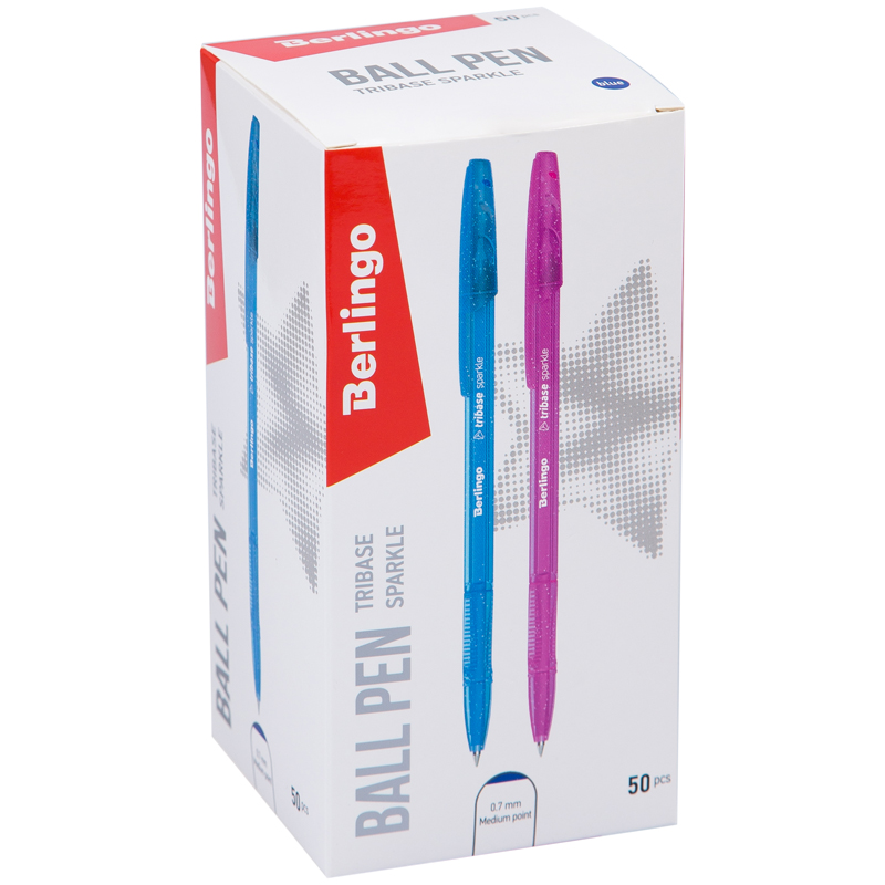 Ручка шар. СИНЯЯ Berlingo Tribase Sparkle (уп.50)