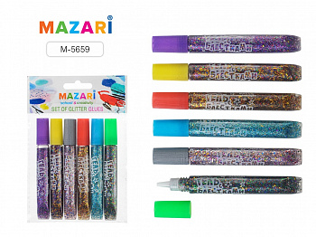 Гель с блестками 6цв. Mazari 10мл.