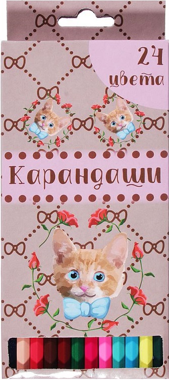 Набор цв. карандашей 24цв. ClipStudio Гламур кэтс