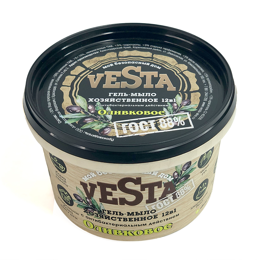 Мыло жидк. Vesta 500мл. хоз. 88% ГОСТ Оливковое (18)