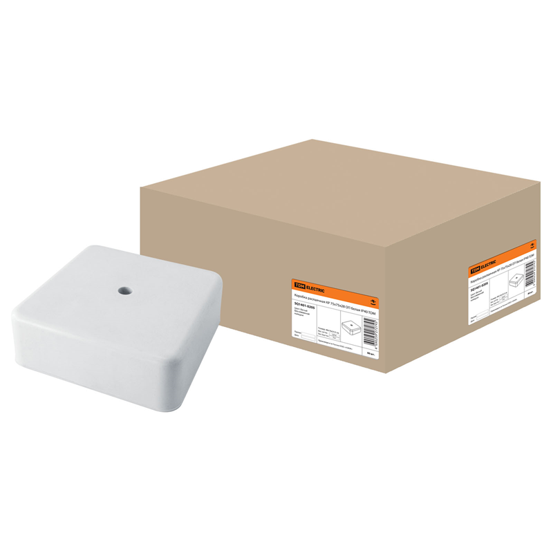 Распределительная коробка TDM 75*75*28мм. IP40 белая SQ1401-0205 (10/80)