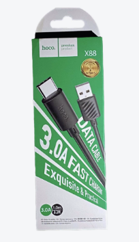 Кабель USB Type-C 1м 3А черный X88 HOCO