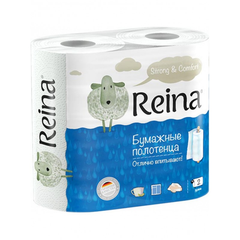 Полотенце бумажное Reina 2-сл. 2рул. (12)