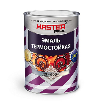 Эмаль термостойкая MASTER PRIME серебро 0,4кг. (8)