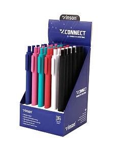 Ручка шар. авт. масл. СИНЯЯ Vinson connect 0,7мм. soft покр. (уп.36)