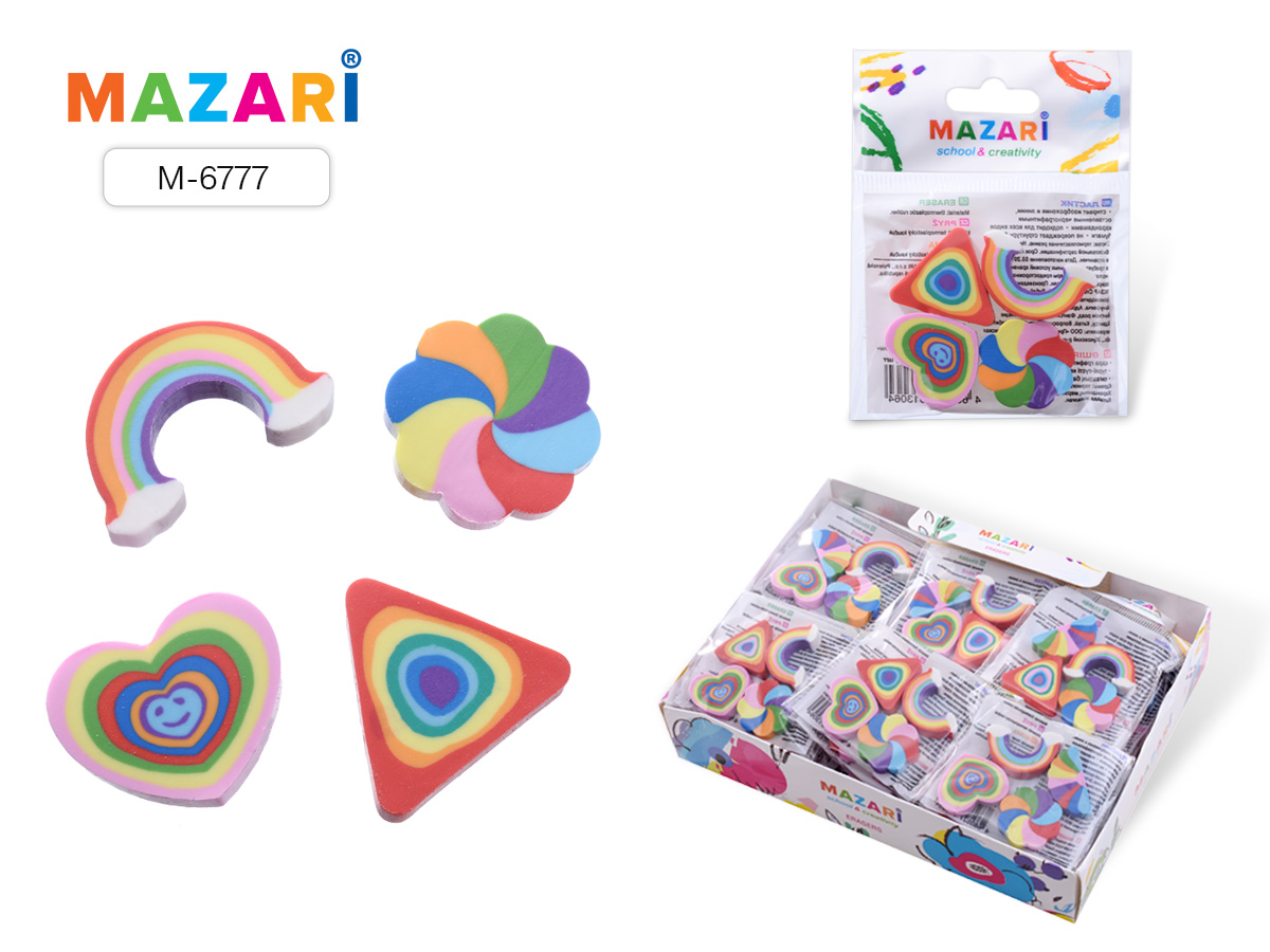 Ластик Mazari Rainbow (уп.36)