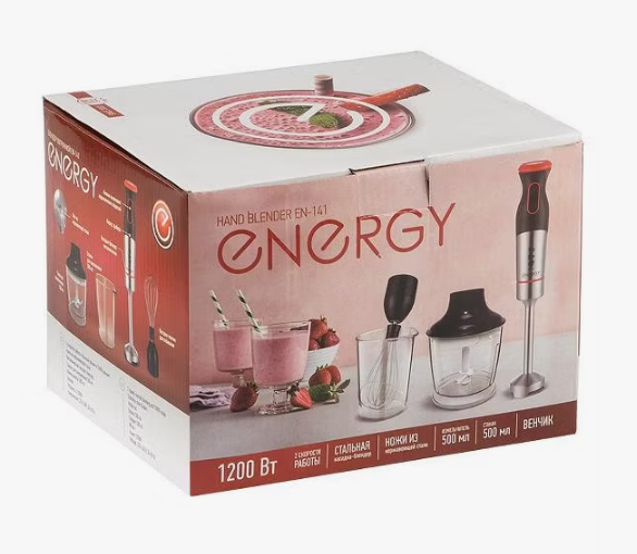 Блендер Energy EN-141, 1,2кВт, погружной, 2 скор,