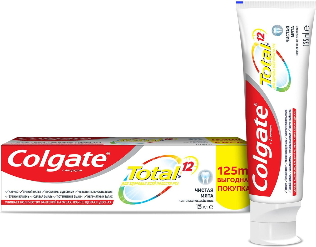 Зубн.паста Colgate 125мл. Тотал-12 Чистая мята