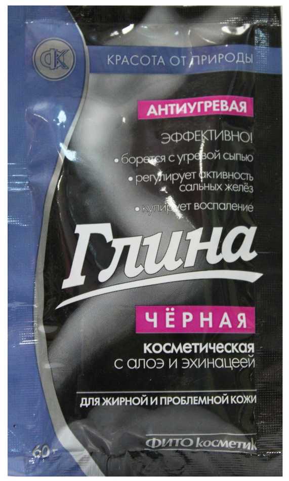 Маска д/лица и тела Фито 60г. Глина Черная антиугревая 1504