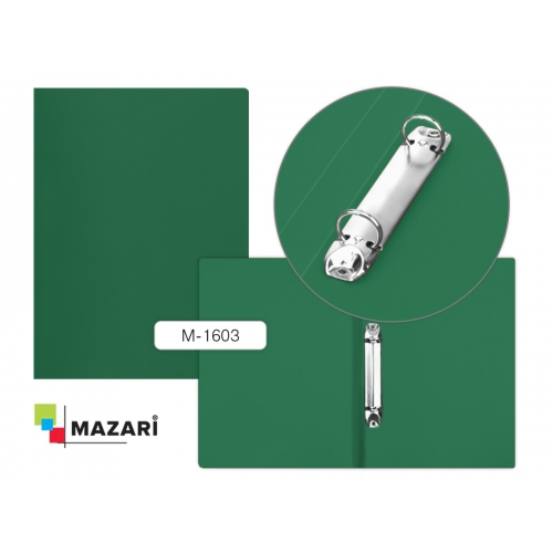 Папка на кольцах, А4 0,5мм.*21мм. Mazari зеленая