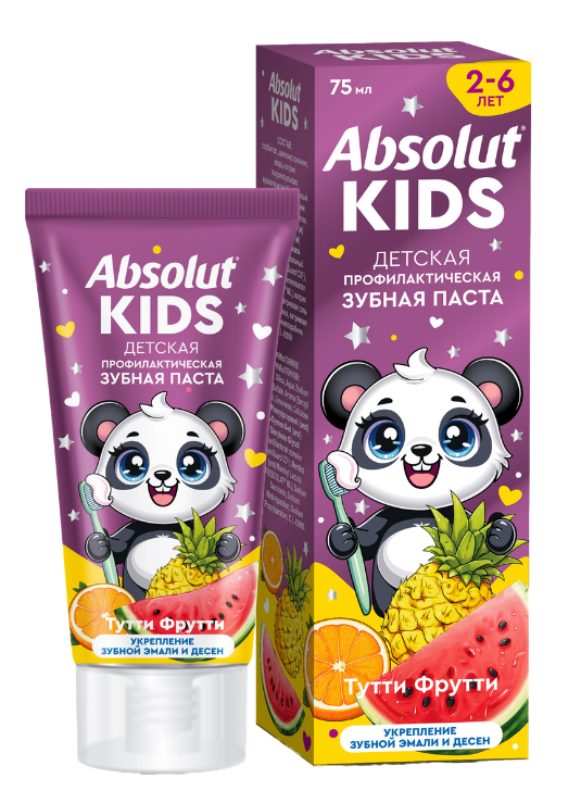 Зубн.паста Абсолют 75мл. Kids Тутти фрутти 8136 (24)