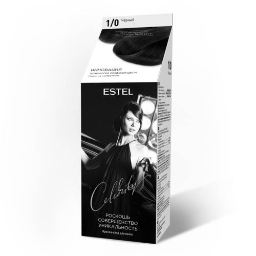 Краска д/волос Estel Celebrity 1/0 Черный