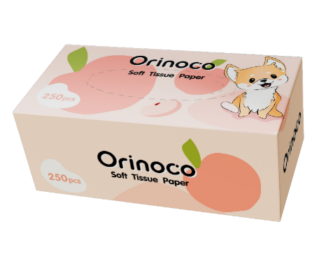 Салфетки бумажные 250л. Orinoco Персик КОРОБКА (36)