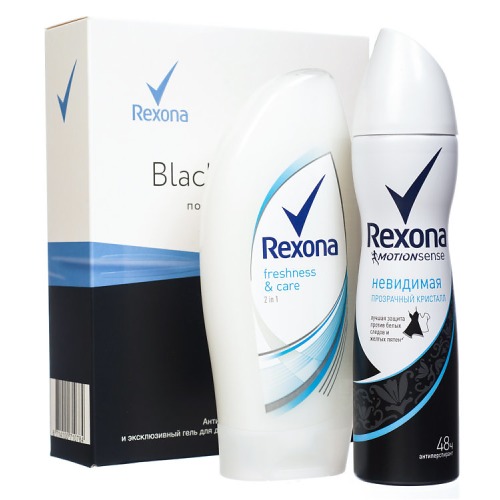 ПН/ЖЕН. Rexona Black & White (Дез.спрей 150мл.+ Гель д/д 250мл.)