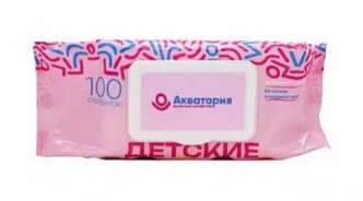 Салфетки влажные Акватория 100л. Детские клапан (24)