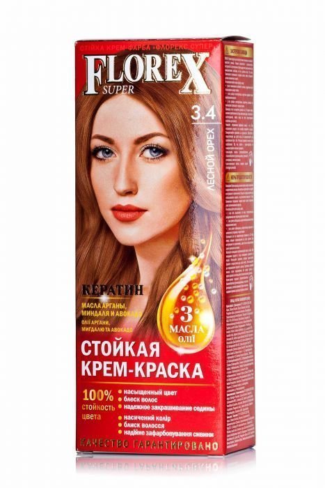 Краска д/волос FLOREX-SUPER 3.4 Лесной орех (30)