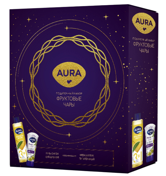 ПН/ЖЕН. AURA Фруктовые чары (Гель д/душа 250 мл + Крем д/рук 75мл)