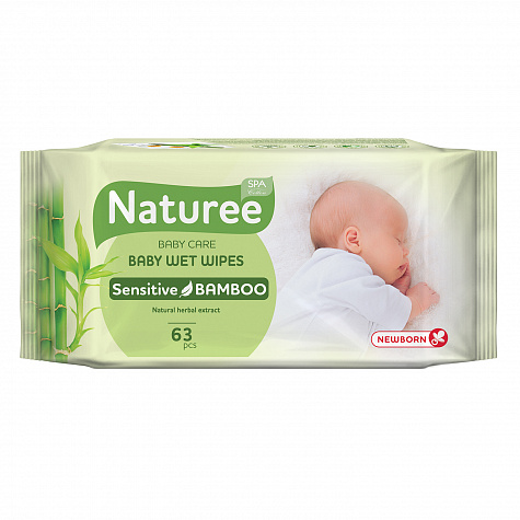 Салфетки влажные Naturee 63шт. для детей