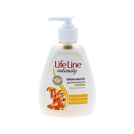 Мыло жидк. Life Line 280мл. Для интимной гигиены Овсяное молочко 5124 (15)