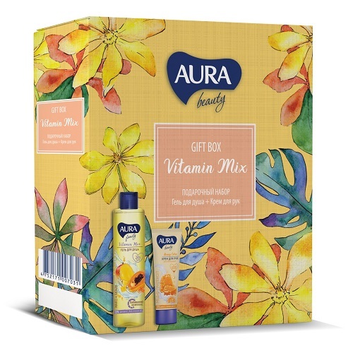 ПН/ЖЕН. AURA BEAUTY Витамин микс (гедь д/д манго,папайя 250мл+крем д/р питательный) 10485