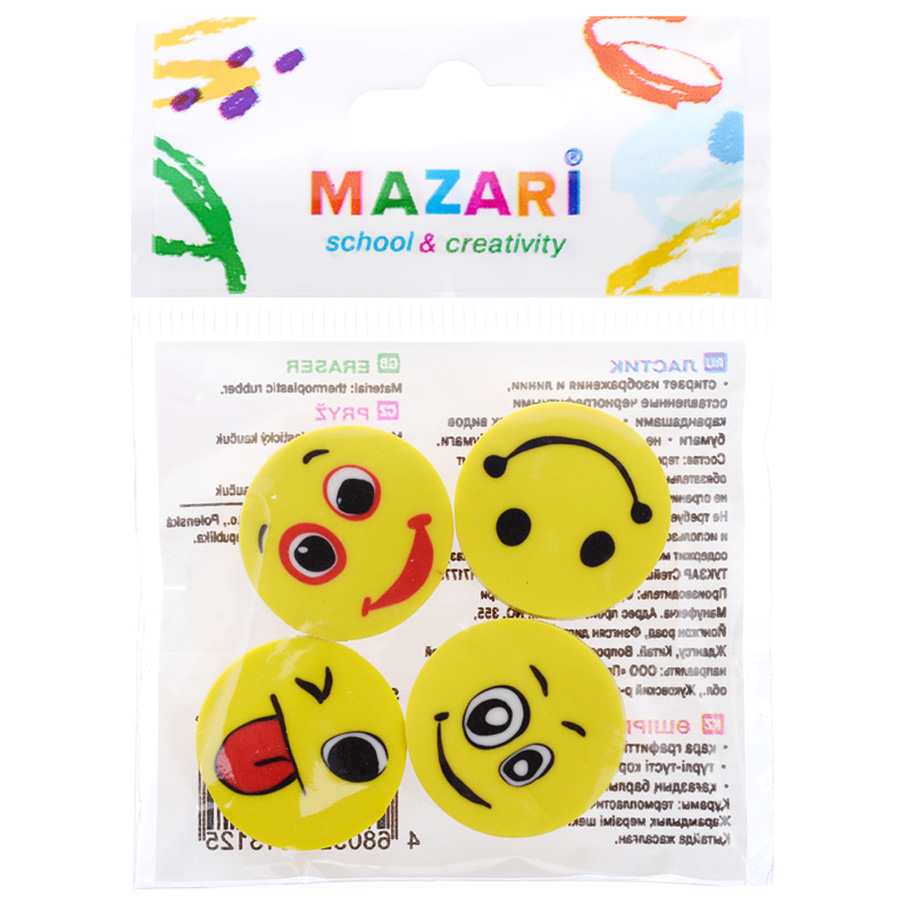 Ластик Mazari FUNNY 4шт. (уп.36)