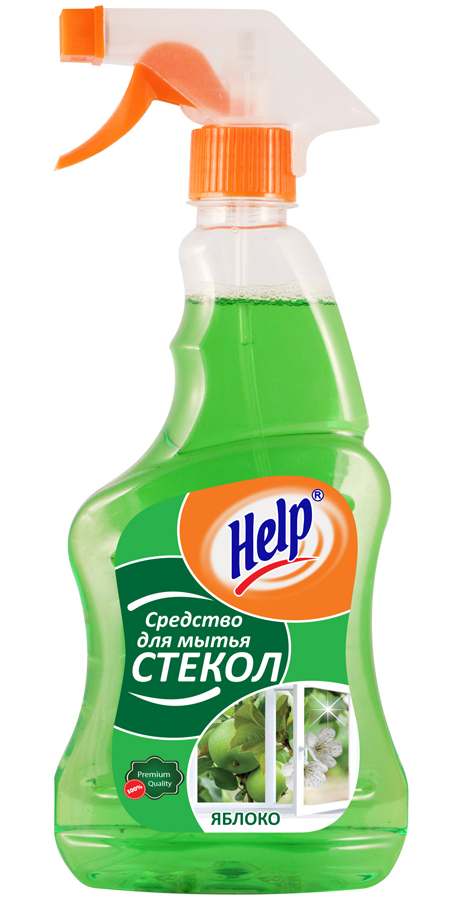 Ср-во Help 750мл. д/стекол Яблоко Распылитель