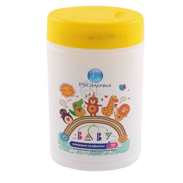 Салфетки влажные Baby Line 100шт. в банке Русалочка 073513