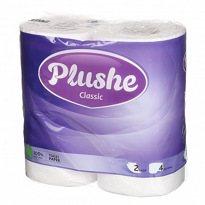 Туалетная бумага Plushe Classic 2сл. 4рул. Белая
