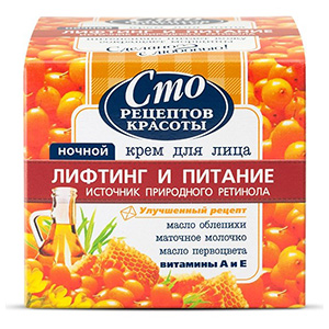Крем Сто рец.красоты 50мл. д/лица Лифтинг и питание Ночной (12)