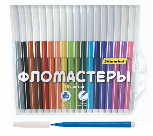 Фломастеры 18цв. Silwerhof НАРОДНАЯ КОЛЛЕКЦИЯ невент. колп.