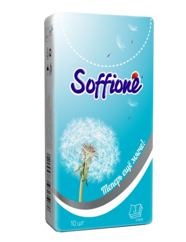 Платочки Soffione 10*10шт. 3-сл